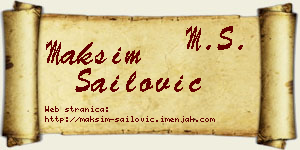 Maksim Sailović vizit kartica